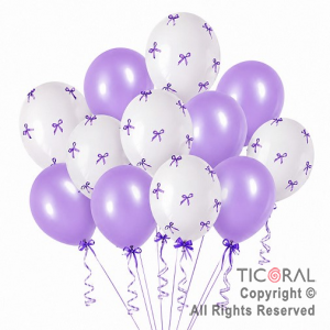 SET DE GLOBOS LATEX MO�O LILA Y BLANCO x 33 UNIDADES